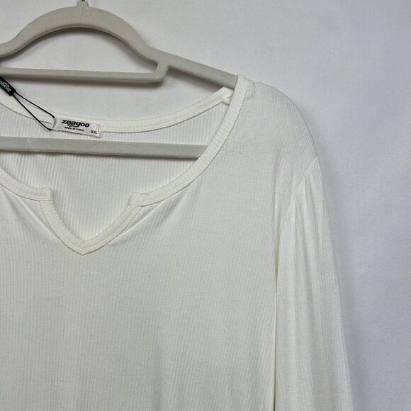 Zeagoo White ribbed long sleeve bodysuit Size XXL NWT - Picture 6 of 11
